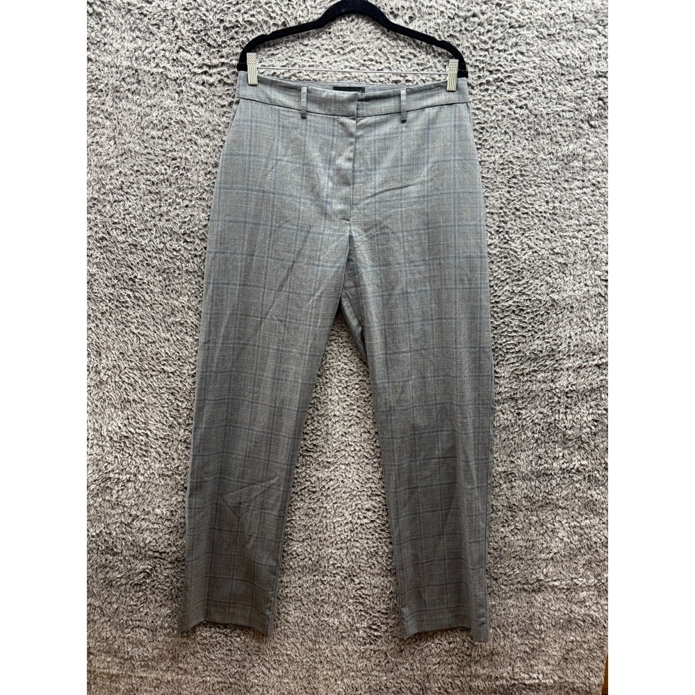 Dana Foley NYC Womens Dress Pant Gray Plaid Comfy Classic Casual Preppy Size M